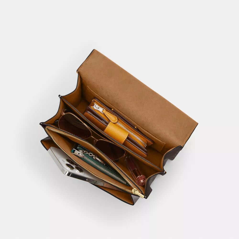 Borsa a tracolla Klare in Signature Canvas a blocchi