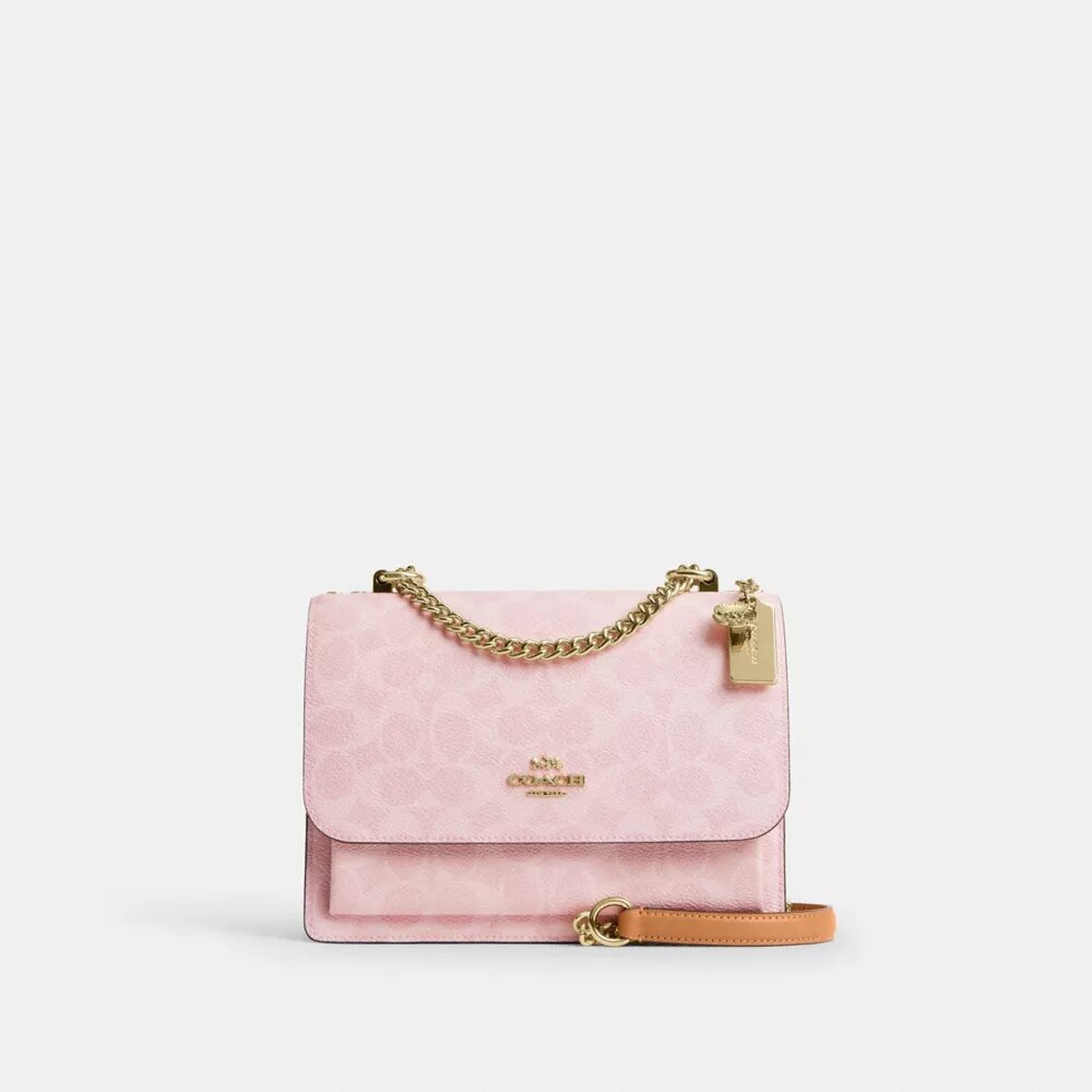 Borsa a tracolla Klare in Signature Canvas con ciondoli