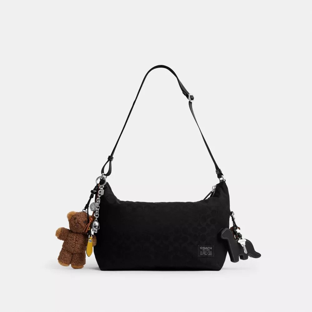 Borsa a tracolla Leo in Nylon esclusivo con ciondoli