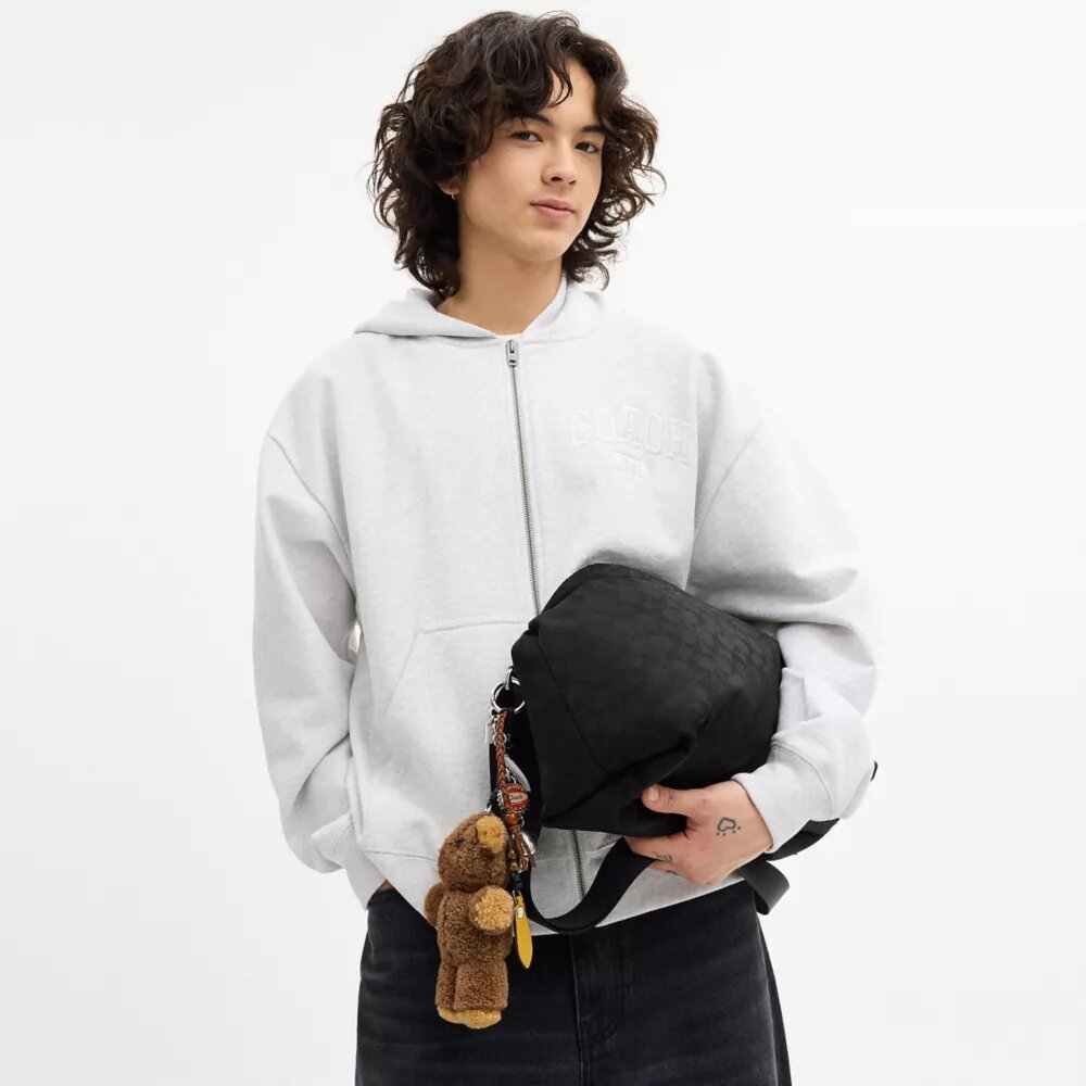 Borsa a tracolla Leo in Nylon esclusivo con ciondoli