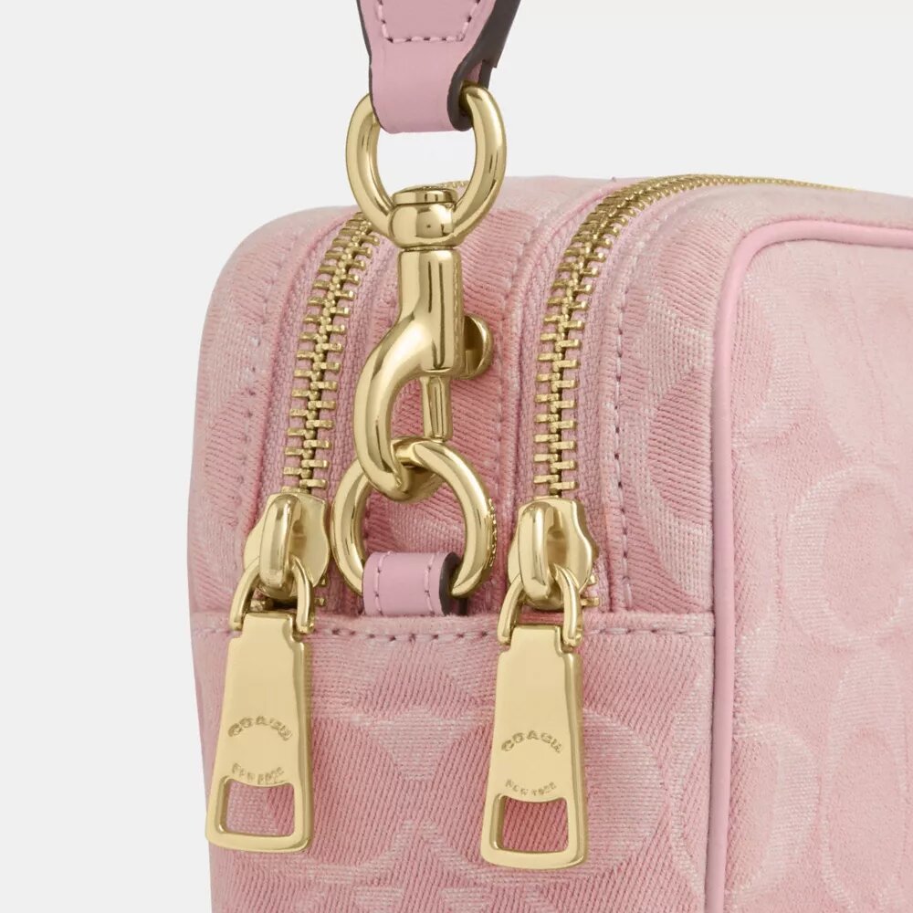 Borsa a tracolla Mini Carey in denim Signature