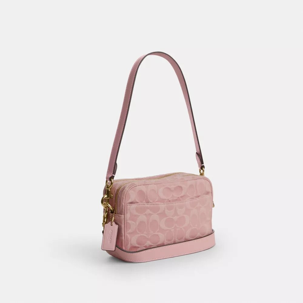 Borsa a tracolla Mini Carey in denim Signature