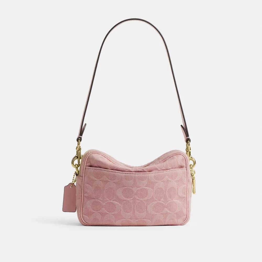Borsa a tracolla Mini Carey in denim Signature