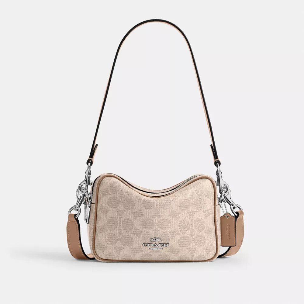 Borsa a tracolla Mini Carey in Signature Canvas