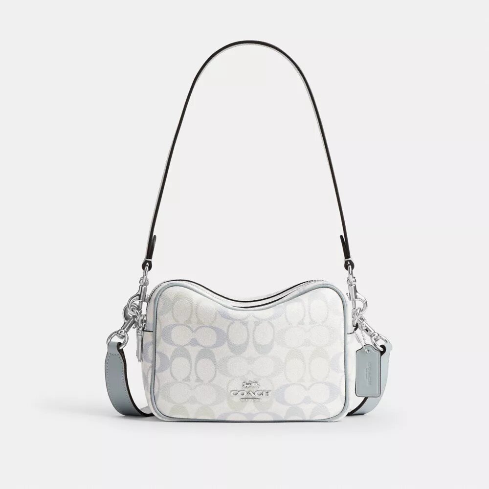 Borsa a tracolla Mini Carey in Signature Canvas