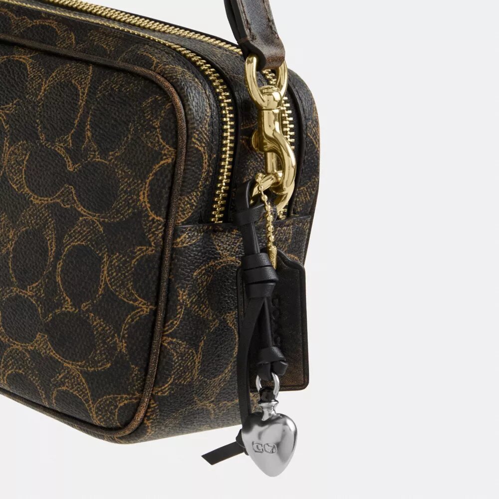 Borsa a tracolla Mini Carey in Signature Canvas