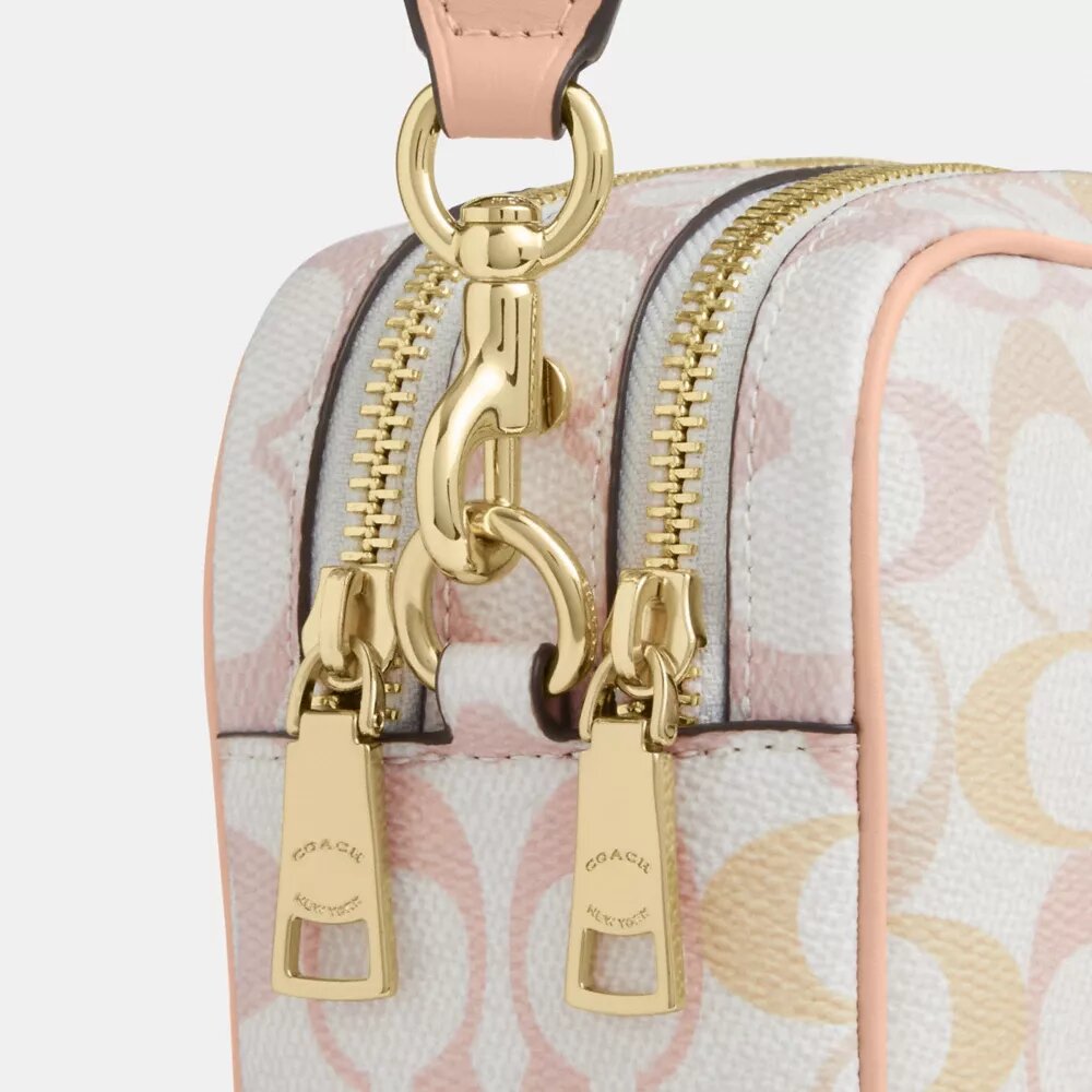 Borsa a tracolla Mini Carey in Signature Canvas