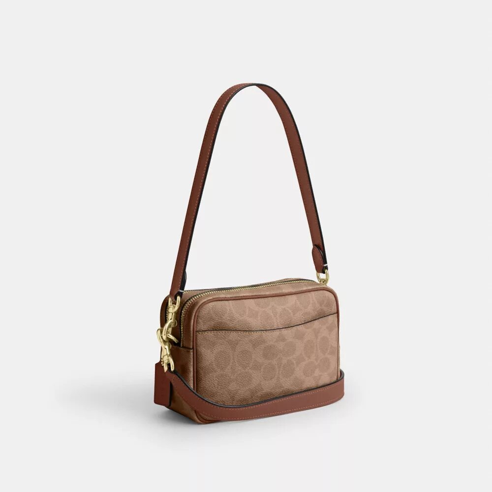 Borsa a tracolla Mini Carey in Signature Canvas