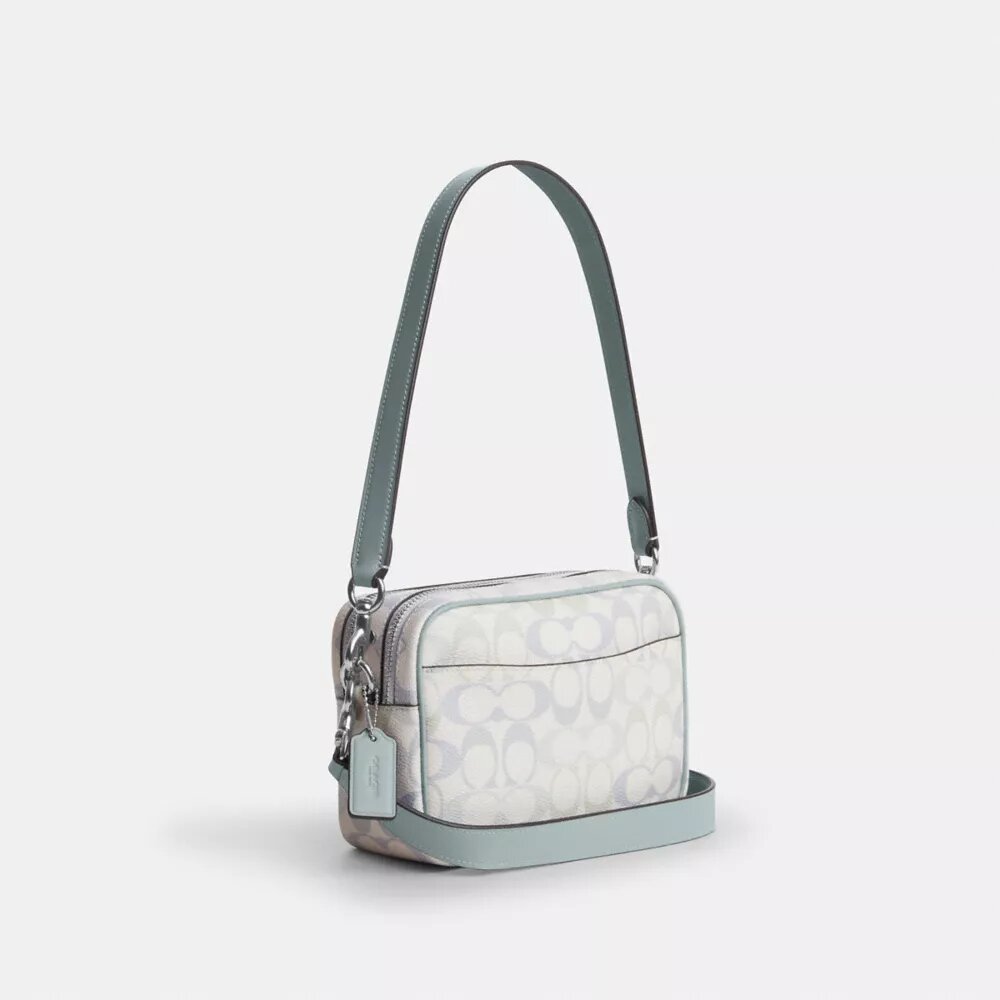 Borsa a tracolla Mini Carey in Signature Canvas