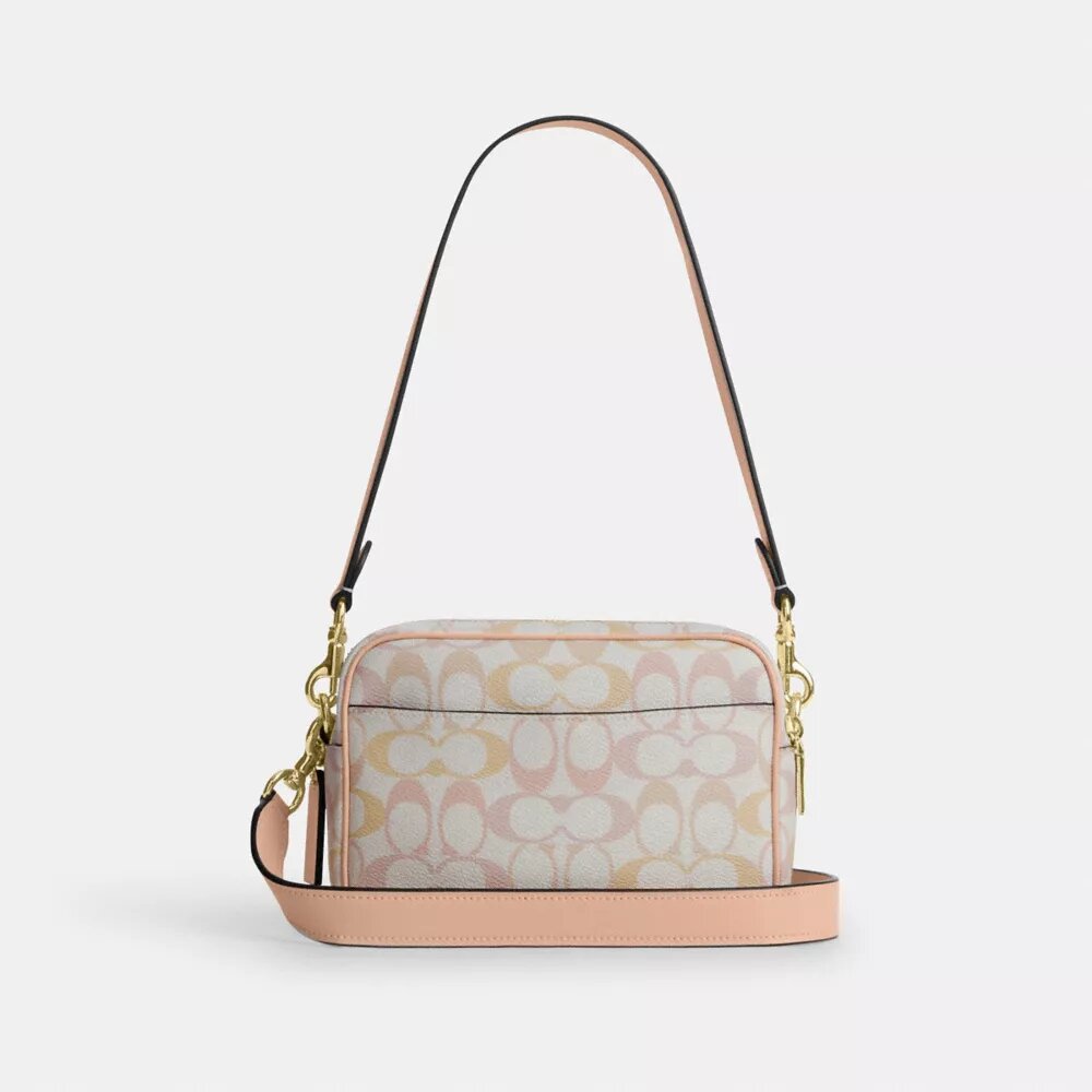 Borsa a tracolla Mini Carey in Signature Canvas