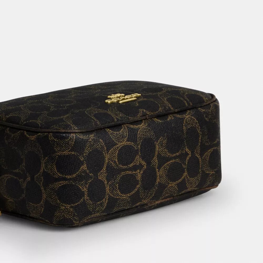 Borsa a tracolla Mini Carey in Signature Canvas