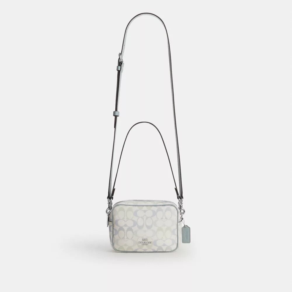 Borsa a tracolla Mini Carey in Signature Canvas