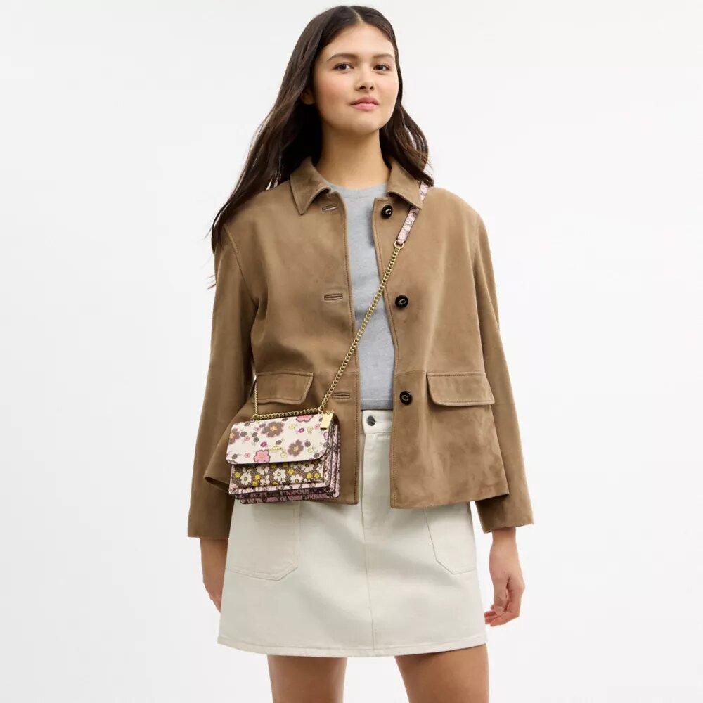 Borsa a tracolla Mini Klare con stampa floreale