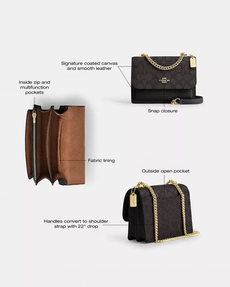 Borsa a tracolla Mini Klare in Signature Canvas