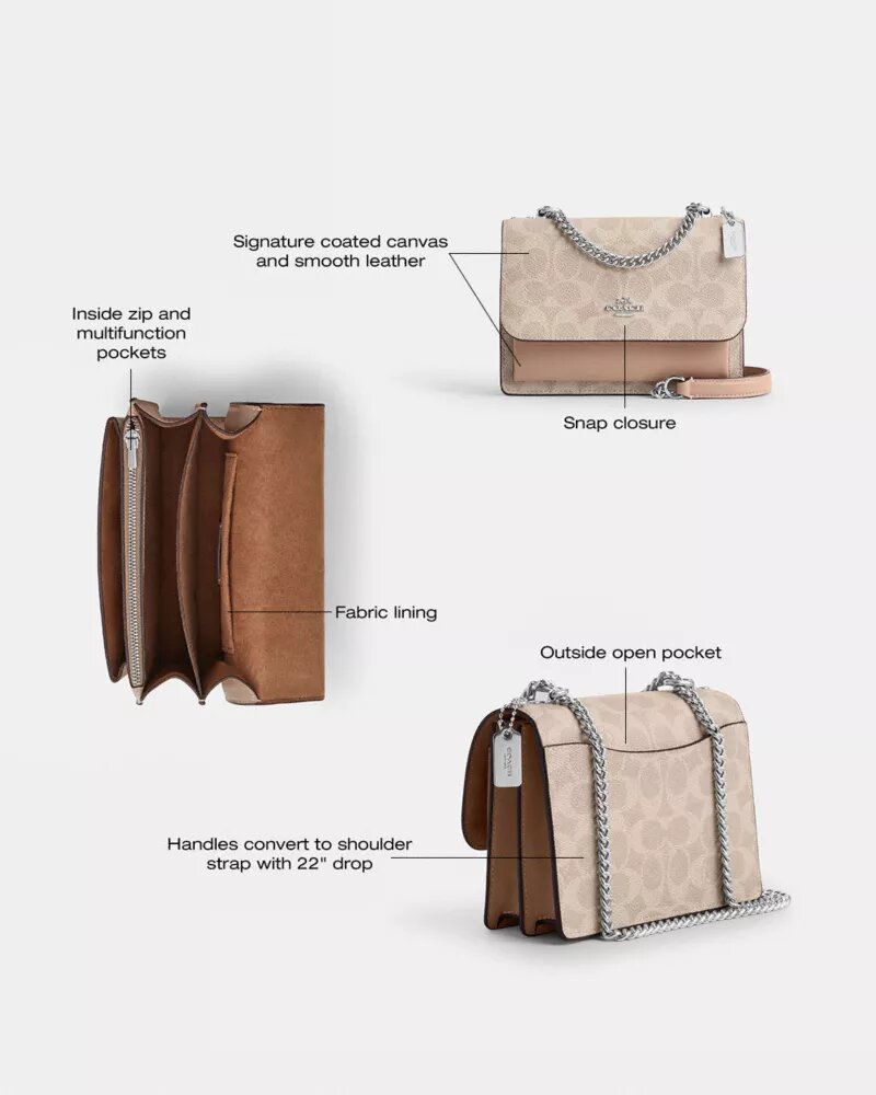 Borsa a tracolla Mini Klare in Signature Canvas