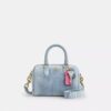 Borsa a tracolla Mini Rowan in denim "Loved" con ciondoli