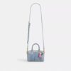 Borsa a tracolla Mini Rowan in denim "Loved" con ciondoli