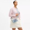 Borsa a tracolla Mini Rowan in denim "Loved" con ciondoli