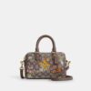 Borsa a tracolla Mini Rowan in jacquard esclusivo con ricami floreali