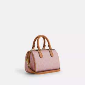 Borsa a tracolla Mini Rowan in Signature Canvas con ciondoli