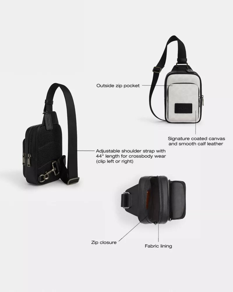 Borsa a tracolla Racer in Signature Canvas