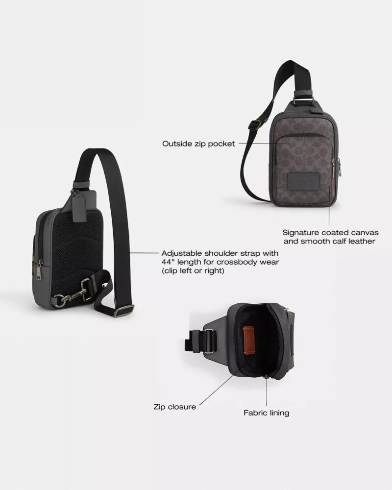 Borsa a tracolla Racer in Signature Canvas