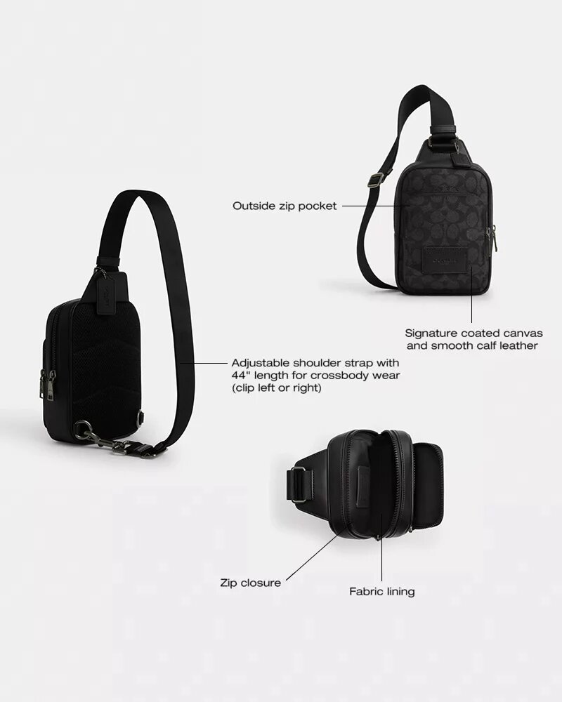 Borsa a tracolla Racer in Signature Canvas