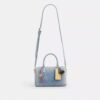 Borsa a tracolla Rowan in denim "Loved" con ciondoli