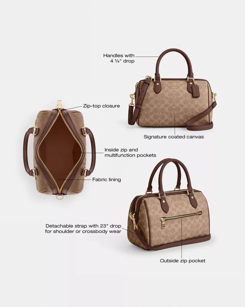 Borsa a tracolla Rowan in Signature Canvas