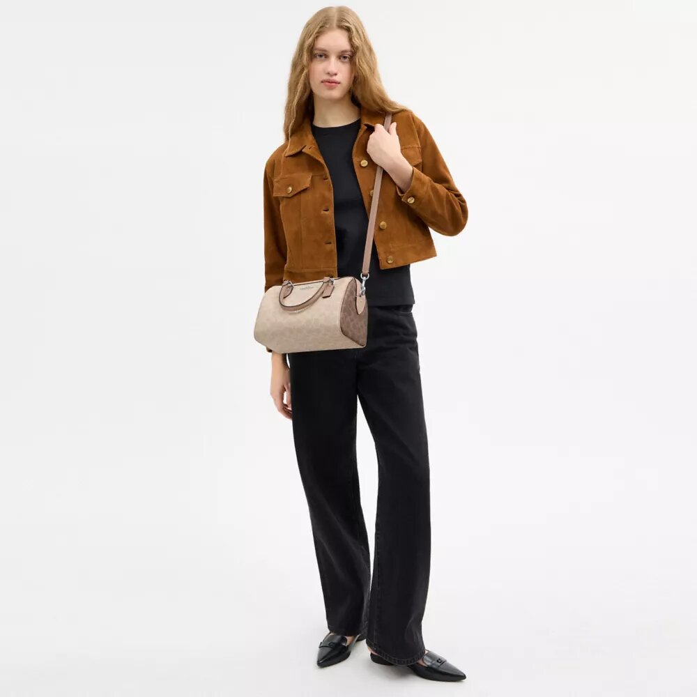 Borsa a tracolla Rowan in Signature Canvas a blocchi