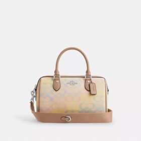 Borsa a tracolla Rowan in Signature Canvas Rainbow