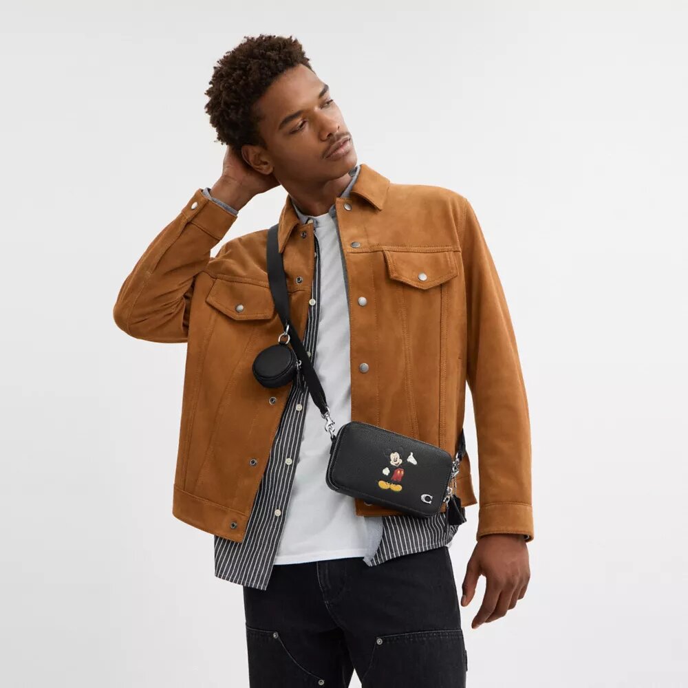 Borsa a tracolla sottile Disney X Coach Charter con Topolino