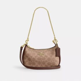 Borsa a tracolla Teri Mini in Signature Canvas