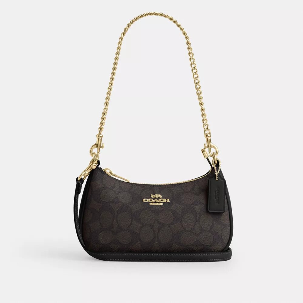 Borsa a tracolla Teri Mini in Signature Canvas