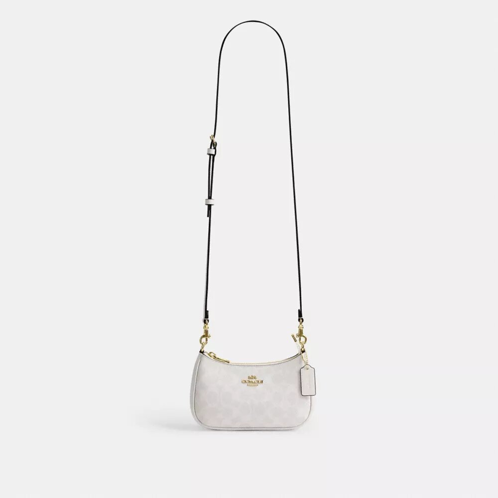 Borsa a tracolla Teri Mini in Signature Canvas