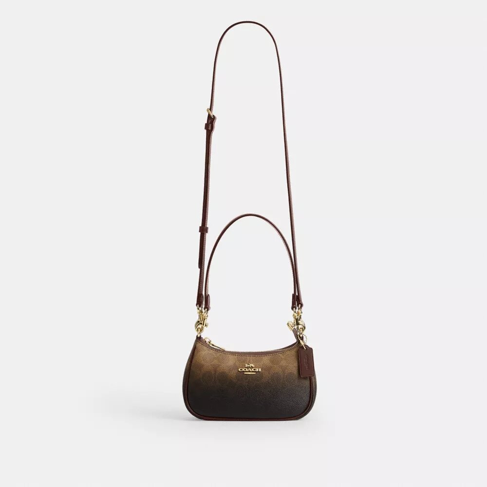 Borsa a tracolla Teri Mini in Signature Canvas