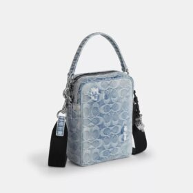 Borsa a tracolla Tristan 14 in denim “Loved Signature” con ciondoli