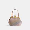 Borsa con telaio Kisslock da 16 in jacquard Crystal Signature