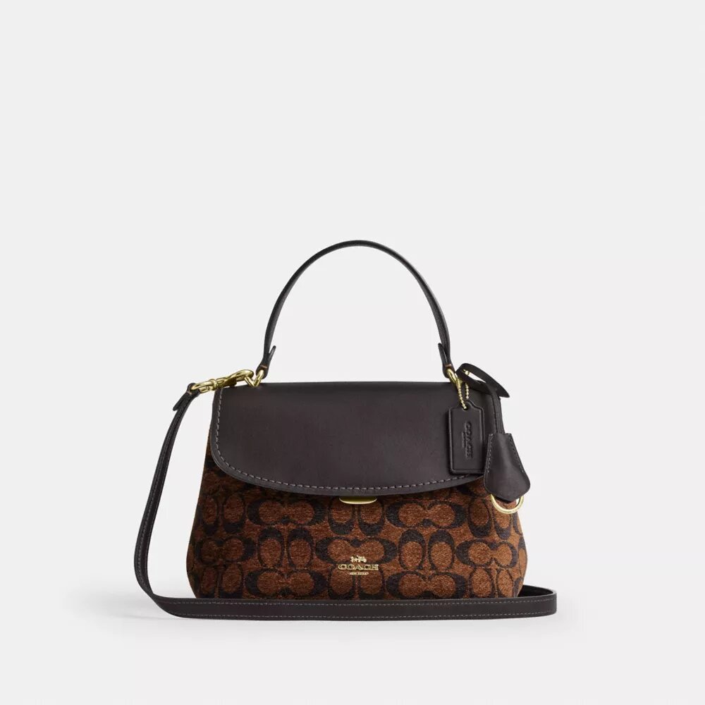 Borsa Emory con manici in ciniglia Signature