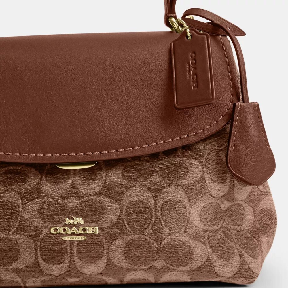 Borsa Emory con manici in ciniglia Signature