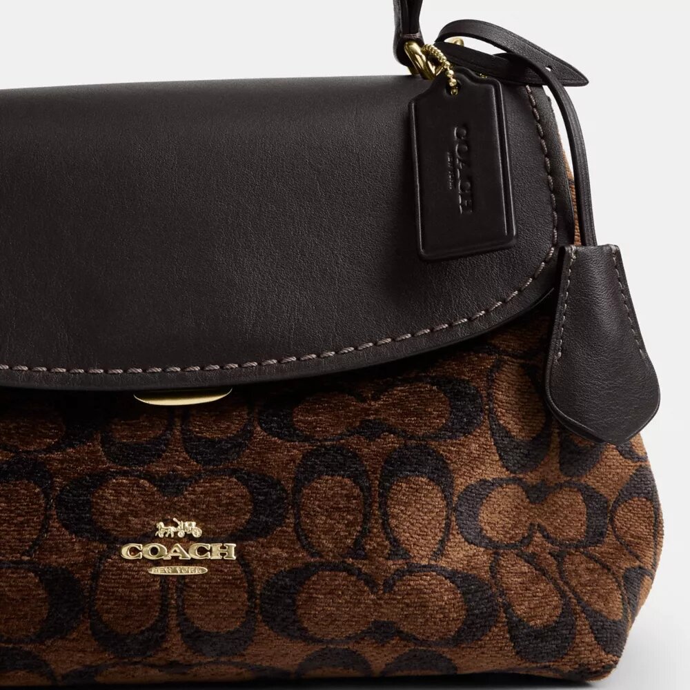 Borsa Emory con manici in ciniglia Signature