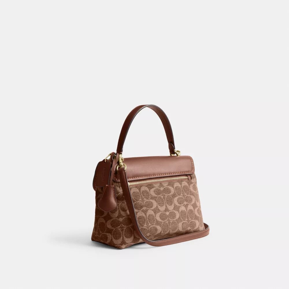 Borsa Emory con manici in ciniglia Signature