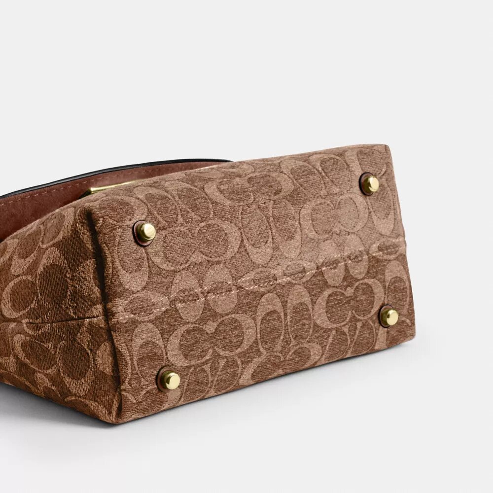 Borsa Emory con manici in ciniglia Signature