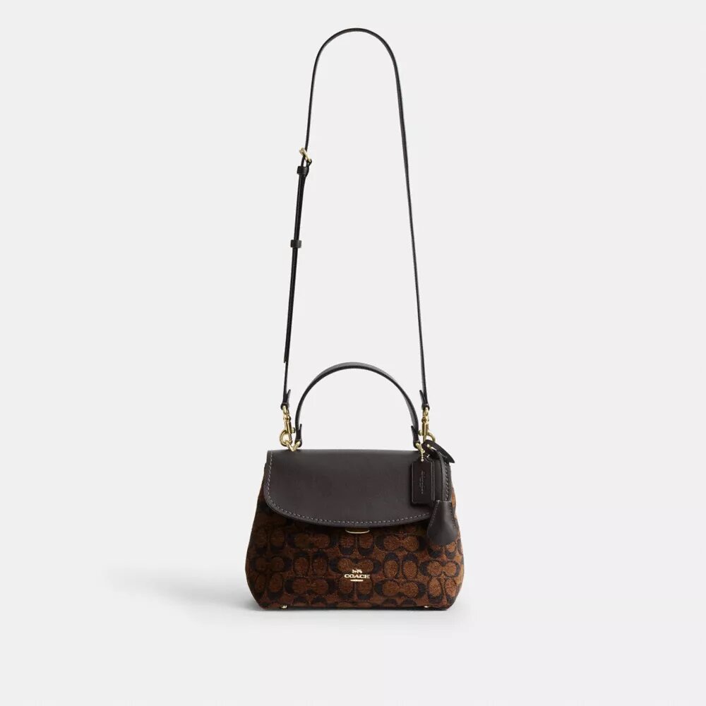 Borsa Emory con manici in ciniglia Signature