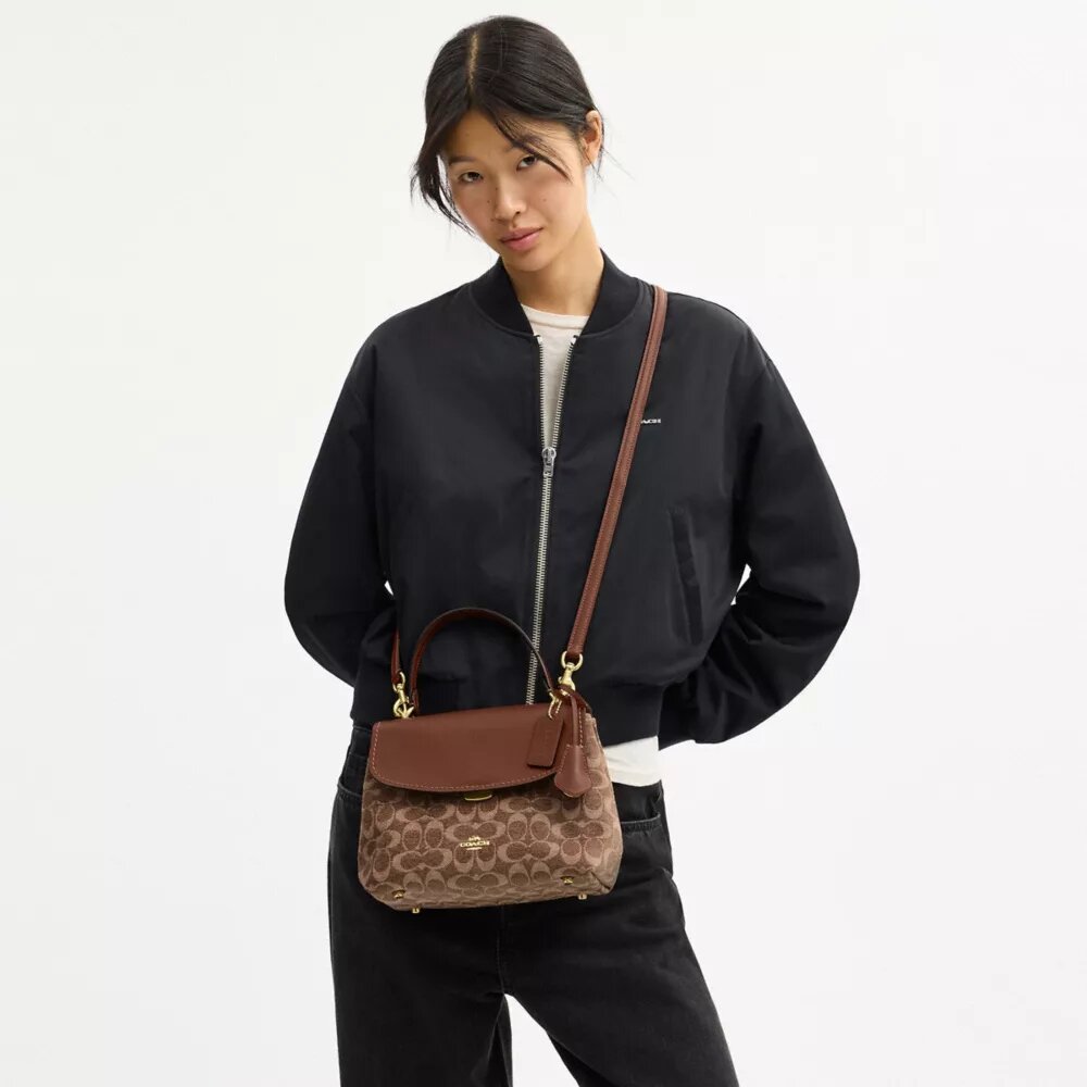 Borsa Emory con manici in ciniglia Signature