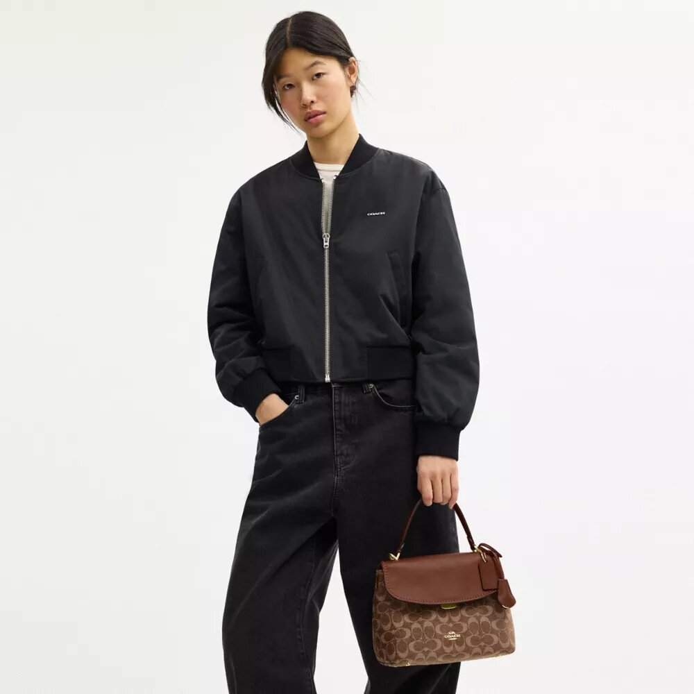 Borsa Emory con manici in ciniglia Signature