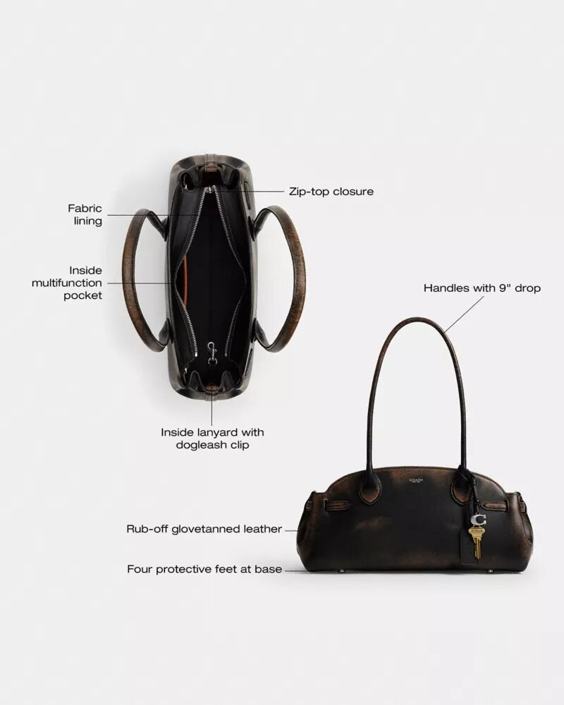 Borsa Empire borsa capiente 34 in pelle patinata