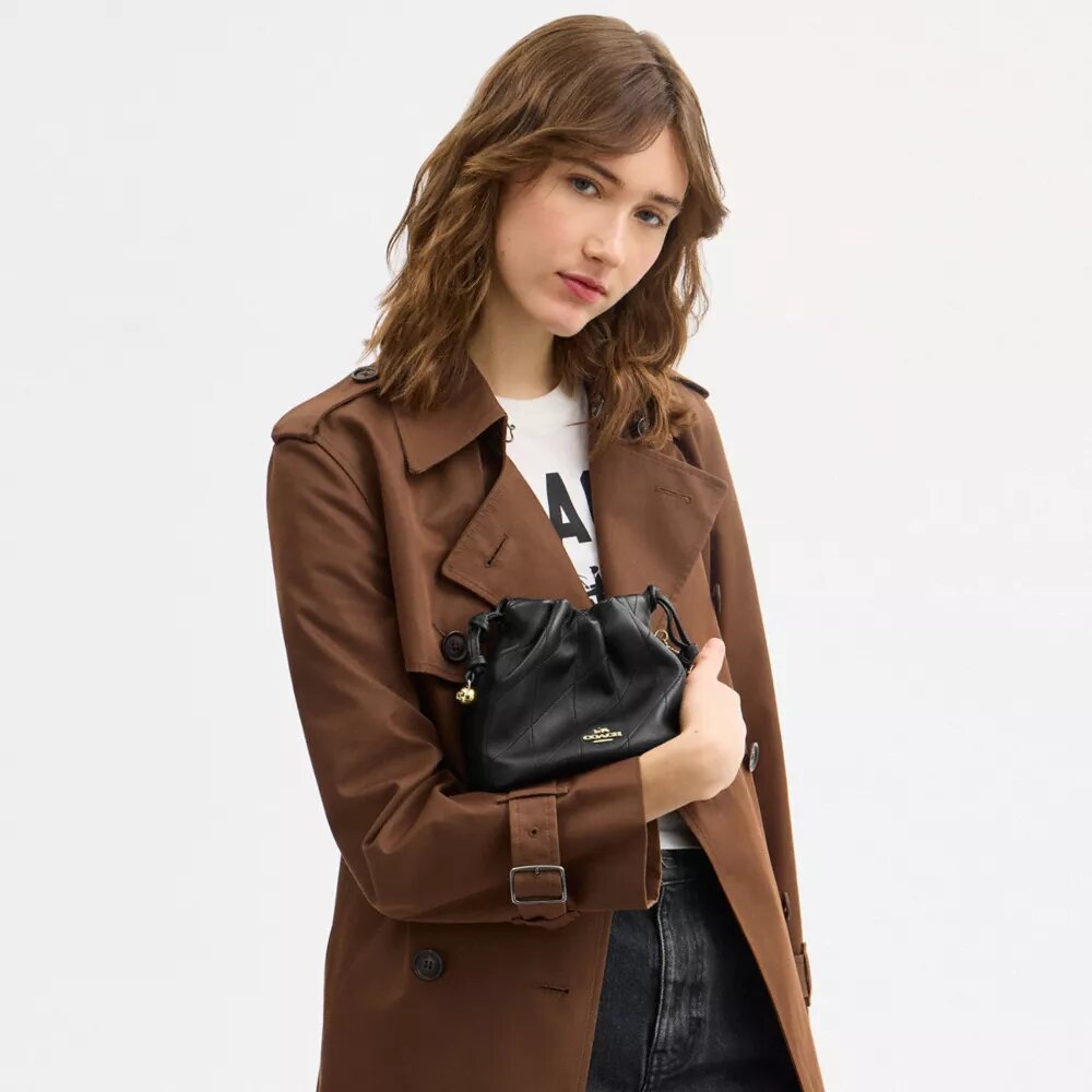 Borsa Faye Mini con coulisse e trapuntatura
