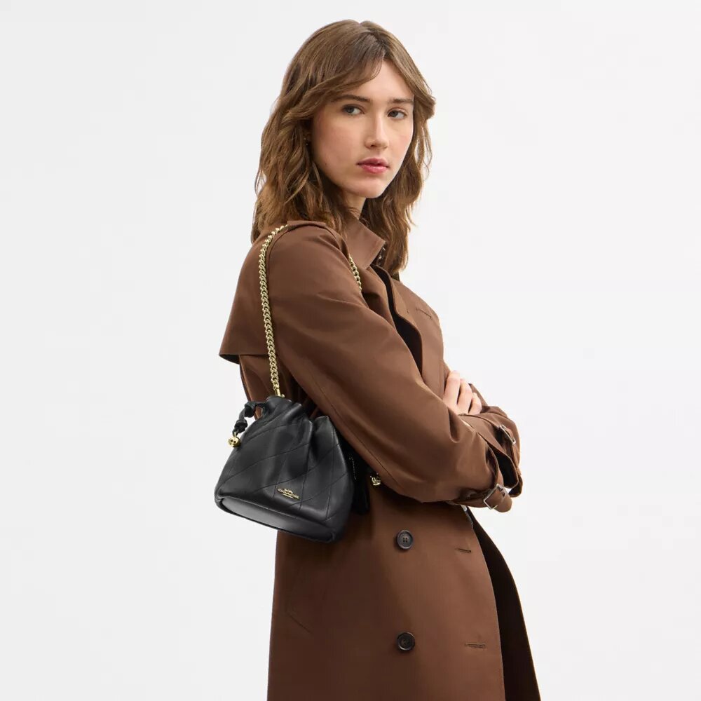 Borsa Faye Mini con coulisse e trapuntatura