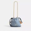 Borsa Faye Mini con coulisse in denim Signature